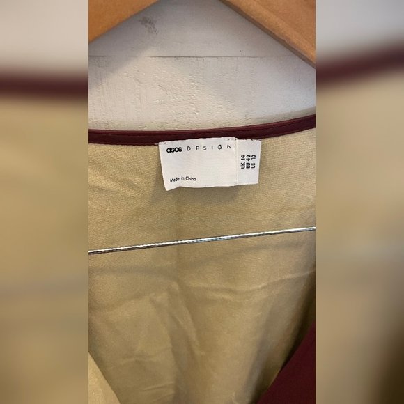 ASOS Leather Look V Neck Wrap Front Mini Dress - Picture 4 of 4